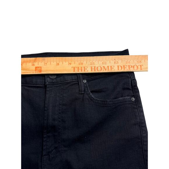 Mother The Insider Crop Step Fray Jeans in Not Guilty Black Mid Rise Size 29 - Picture 11 of 16